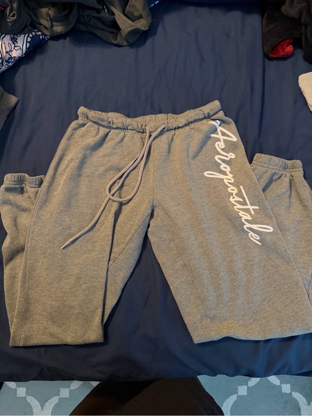 Aeropostale Gray Joggers with White Script Logo